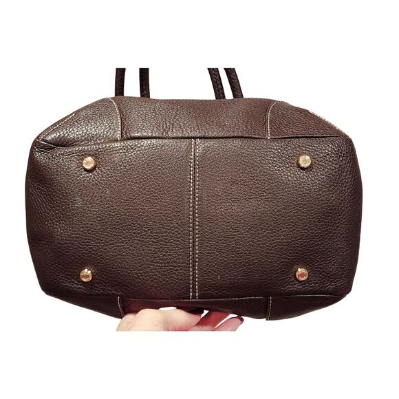 VTG Talbots Brown Pebble Leather Hobo Bucket Shoulder Bag Everyday Streetwear - Picture 7 of 10